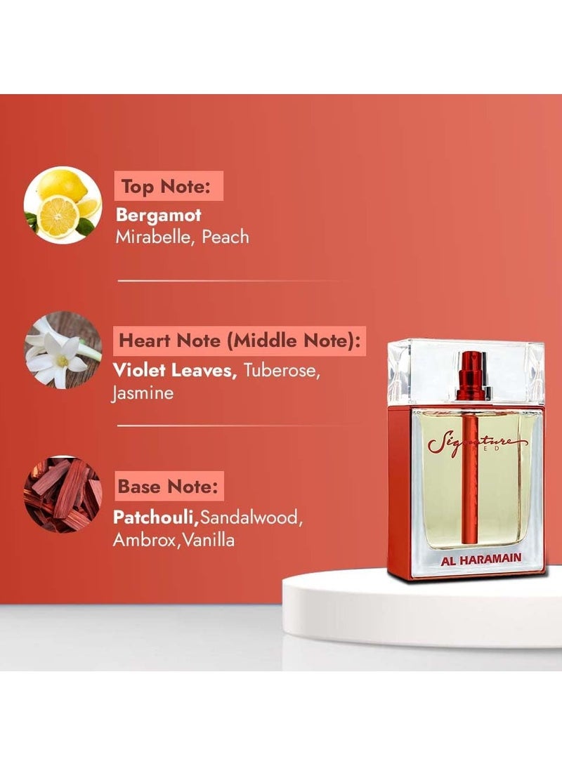 Al Haramain Signature Red Eau de Parfum 100ml | Long-Lasting Unisex Chypre Floral Fragrance Spray - Image 2